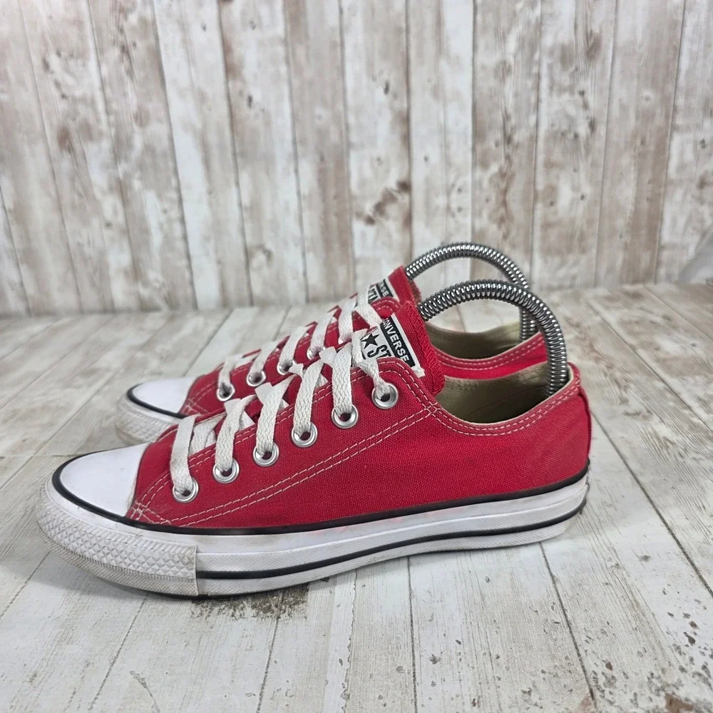 Converse Chuck Taylor All Star Low Top Red Canvas Sneakers M9696 Womens 7 Mens 5